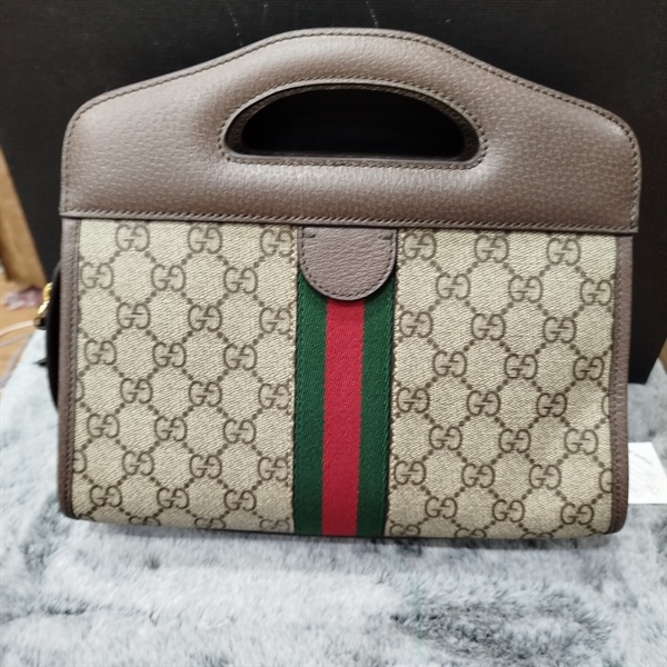 Túi Clutch GG xám phối xanh đỏ ++