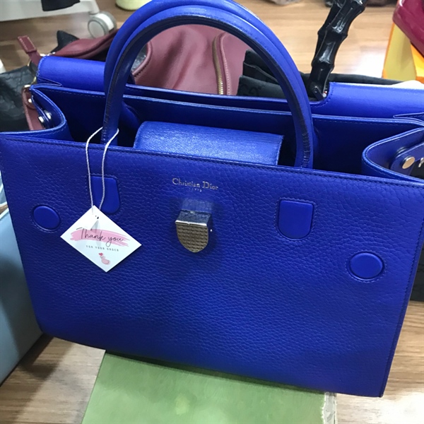 Túi xách Dior xanh dương KG+