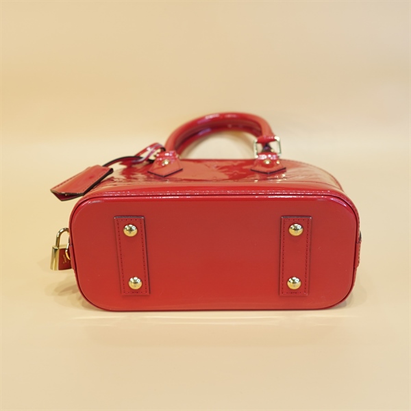 Túi LV Alma đỏ bóng đậm +
