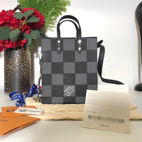 Túi LV ô vuông đen KG+