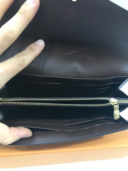 Ví LV Dài Ô Vuông Vàng Bò+