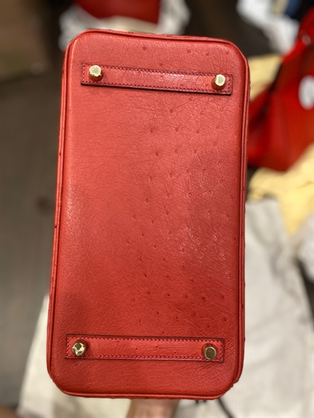 Túi Hermes đà điểu đỏ ổ chìa KG+