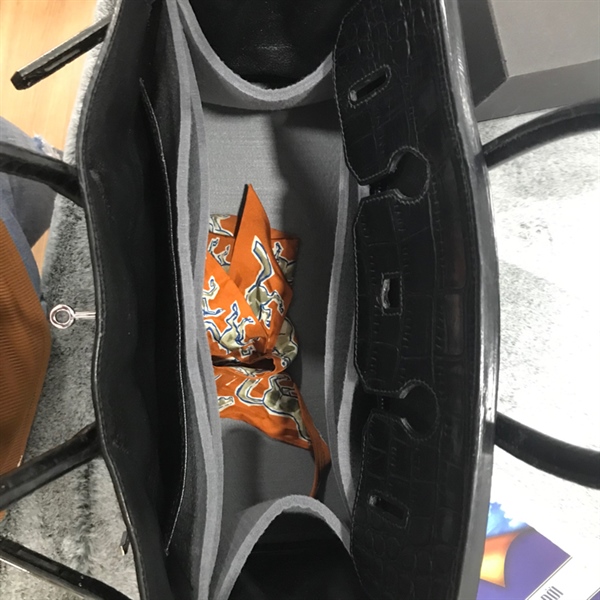 Túi Hermes Đen 35cm Kèm Dây Lụa+