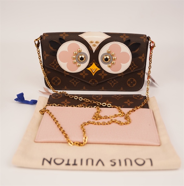 Túi LV set kẹp nách mắt cú lòng hồng+