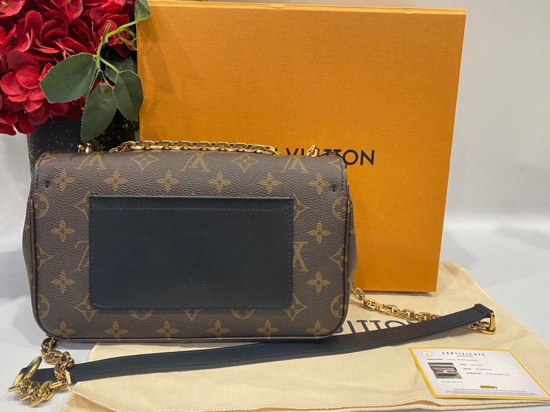 Túi LV nắp nâu đen KG+