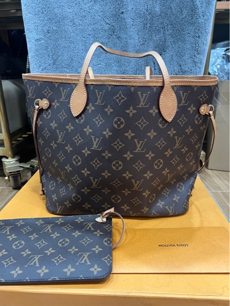 Túi LV Neverful hoa nâu lòng đỏ+