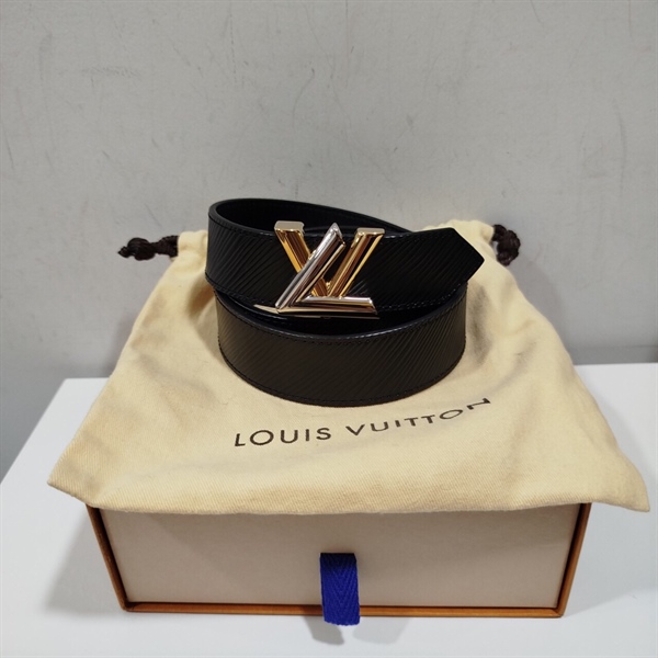 Thắt Lưng LV Đen Mặt Vàng Trắng+