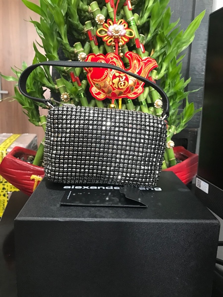 Túi Alexander Wang Trắng lấp lánh KG+