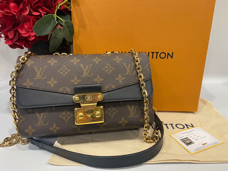 Túi LV nắp nâu đen KG+