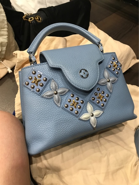 Túi LV hoa xanh biển KG+