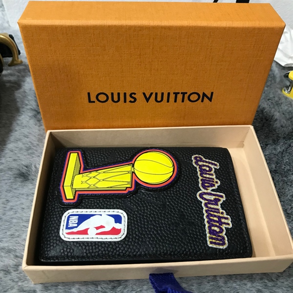 Ví LV đen họa tiết +
