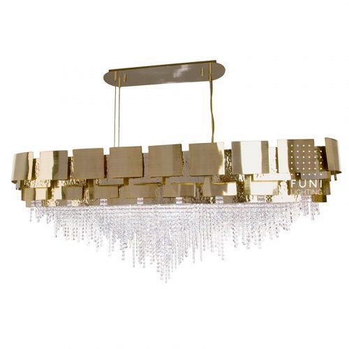 Đèn treo chữ nhật Mondrian | Inox, pha lê