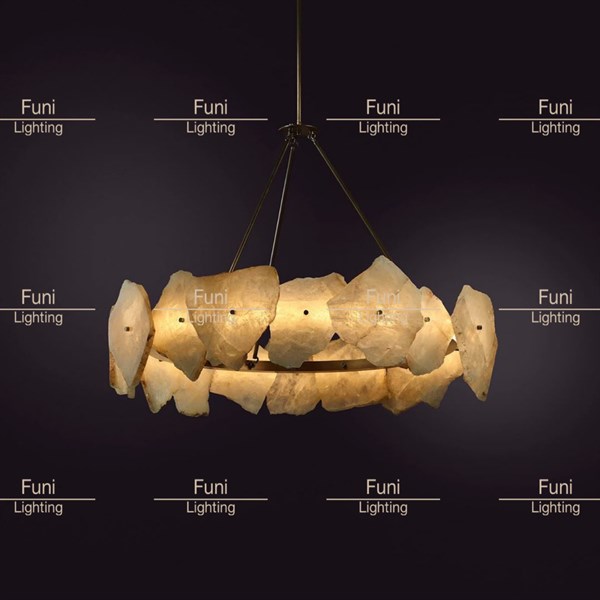 Đèn treo Alabaster Ring | Inox, Đá