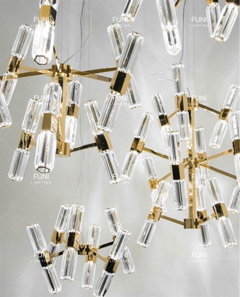 Đèn treo Bambu (Chaos) 1 tầng Random | Pha lê, Inox