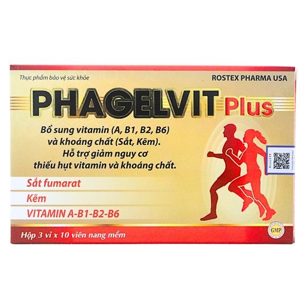 Viên Uống Phagelvit Plus Rostex (Hộp 3 vỉ x 10 viên nang)