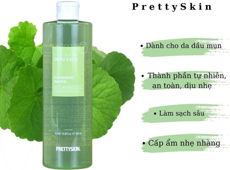 Nước tẩy trang rau má The Pure Jeju Cica Prettyskin 500ml