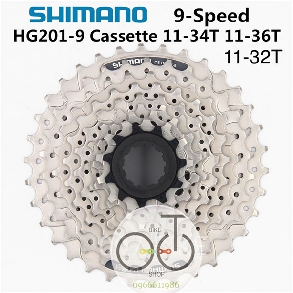 Líp 9 Shimano HG201_9 màu bạc 11-36T