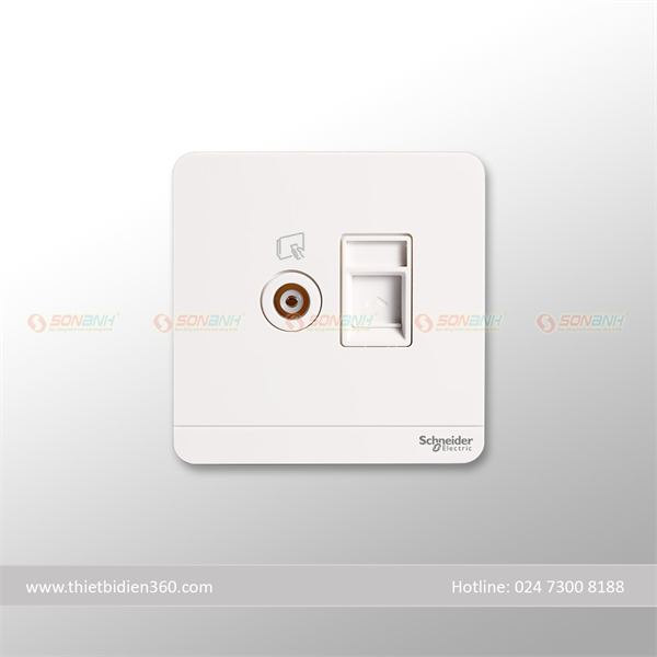 Ổ cắm tín hiệu vuông màu trắng AvatarOn - Schneider