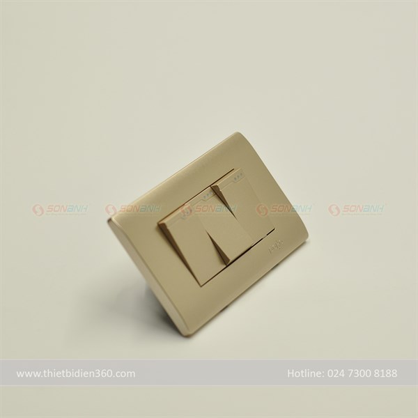 Bộ công tắc 16A CN âm nhũ vàng A70 - Dobo