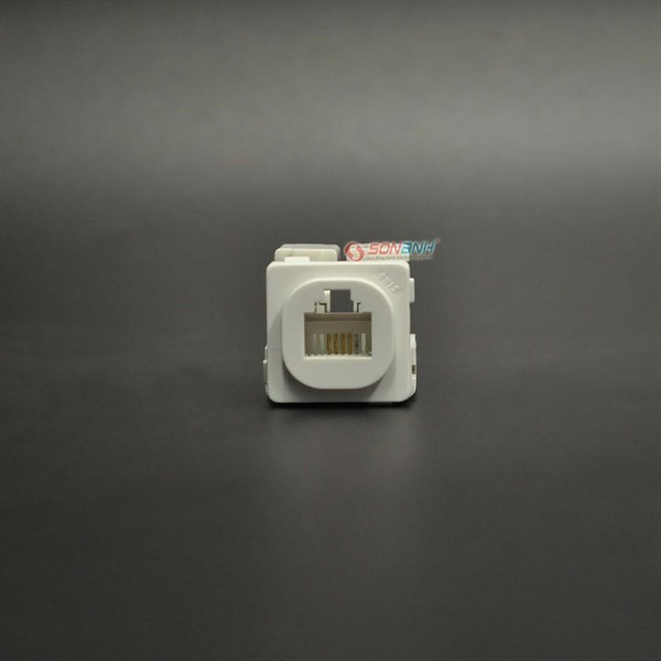 Module Ổ điện thoại viền trắng S18 - Sino/Vanlock