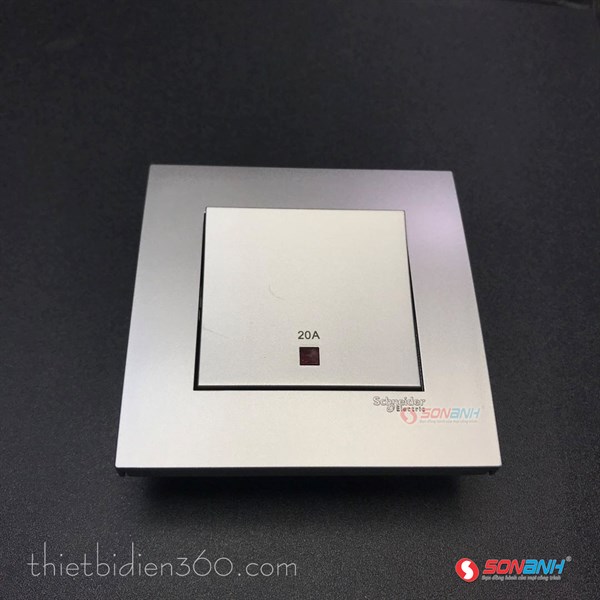 Bộ công tắc vuông ghi có Led Vivace - Schneider