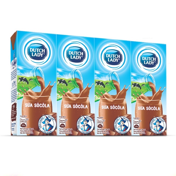 Lốc 4 hộp sữa Cô Gái Hà Lan socola 180ml