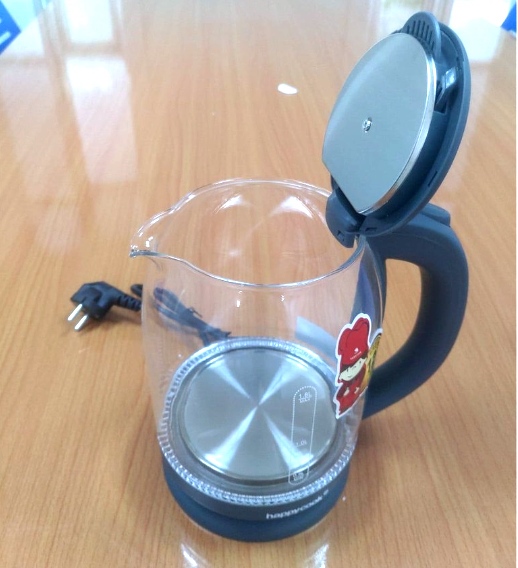 Ấm siêu tốc thủy tinh Happy Cook 1 lít 8 HEK-183G