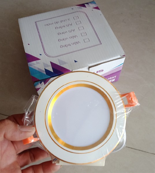 Đèn Downlight LOTUS 9W/12W 3 màu viền vàng - khoét lổ 90