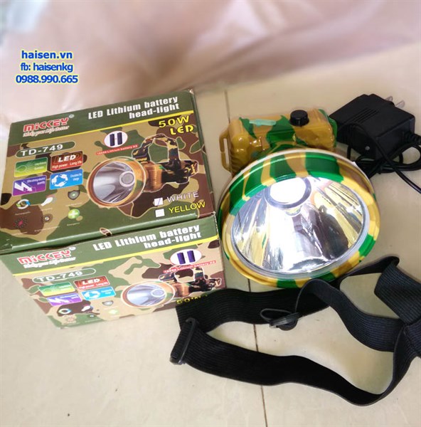 Đèn đội đầu TD-749 50W sáng vàng/trắng