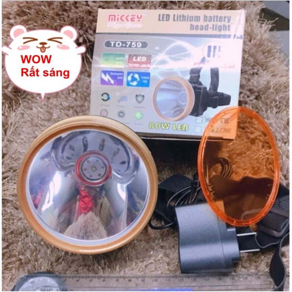 Đèn đội đầu TD759 80w sáng vàng/ trắng