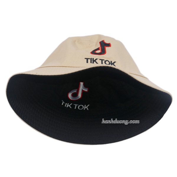 Nón bucket 2 mặt Tiktok thêu hình nốt nhạt độc đáo