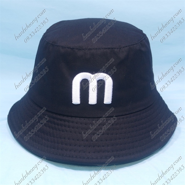 Nón tai bèo nón bucket vành nhỏ thêu chữ M