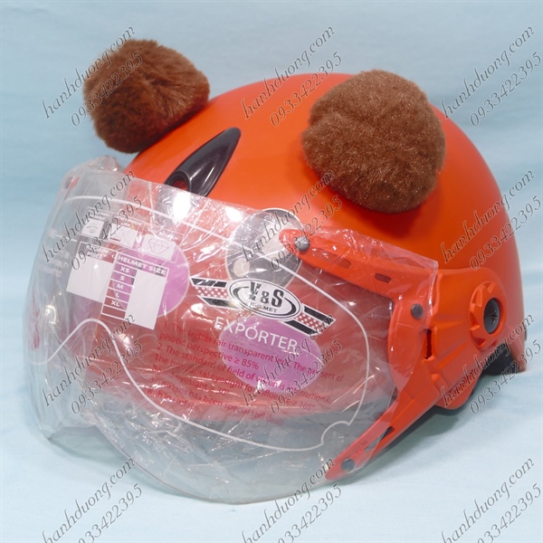 Mũ bảo hiểm trẻ em 4-6 tuổi vòng đầu 53cm hình con gấu