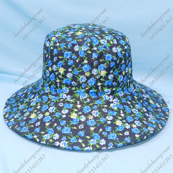 Nón tai bèo vành rộng 8cm của nữ có dây gài nón chống nắng loại hoa nhỏ