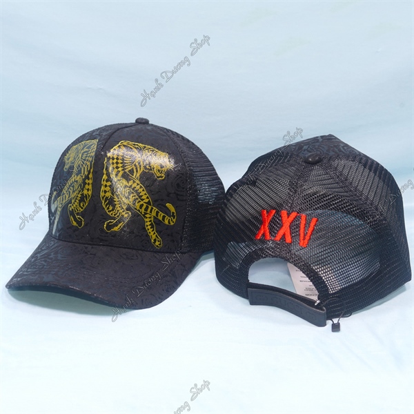 Nón kết lưới in họa tiết 2 con hổ khóa dán