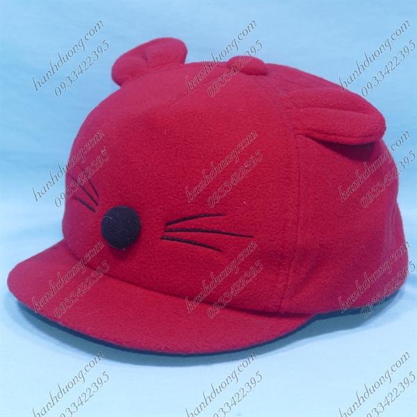 Nón kết trẻ em từ 1-2 tuổi vòng đầu 45-48cm vải nỉ mềm mại hình mèo độc đáo