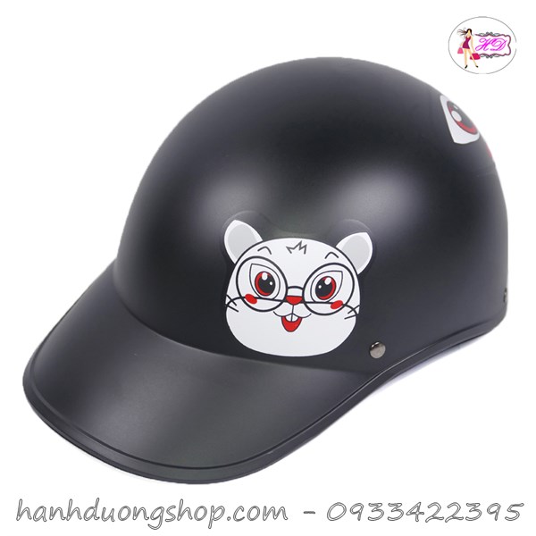 Nón bảo hiểm kết nữ in con mèo có khoét đuôi (CME05)