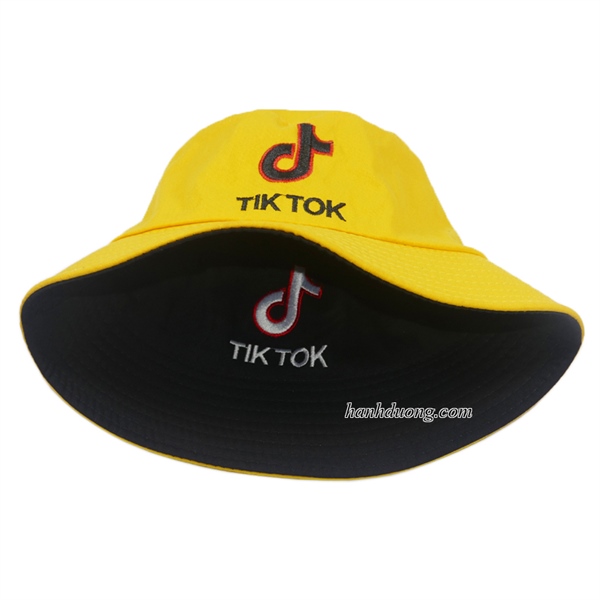 Nón bucket 2 mặt Tiktok thêu hình nốt nhạt độc đáo