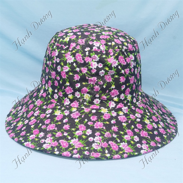 Nón tai bèo vành rộng 8cm của nữ có dây gài nón chống nắng loại hoa nhỏ