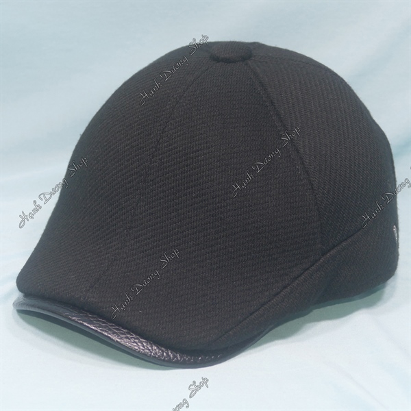 Nón mỏ vịt hàng quảng châu vòng đầu 56-61cm vải nỉ mũ beret nồi 6 múi có nút đỉnh đầu có tai che, có khóa tăng giảm size phía sau