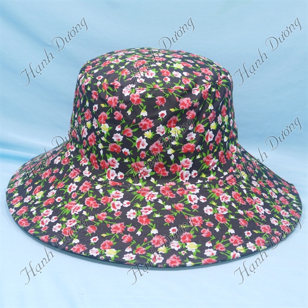 Nón tai bèo vành rộng 8cm của nữ có dây gài nón chống nắng loại hoa nhỏ