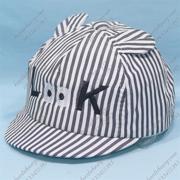 Nón kết trẻ em từ 1-2 tuổi vòng đầu 45-48cm thêu chữ Look có tai