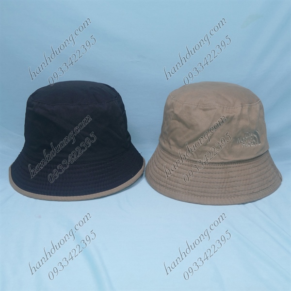 Nón tai bèo vành cụp 2 mặt mũ bucket vành nhỏ thêu chữ The North Face chất liệu vải cotton