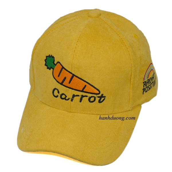 Nón kết nhung thêu Cà Rốt thời trang