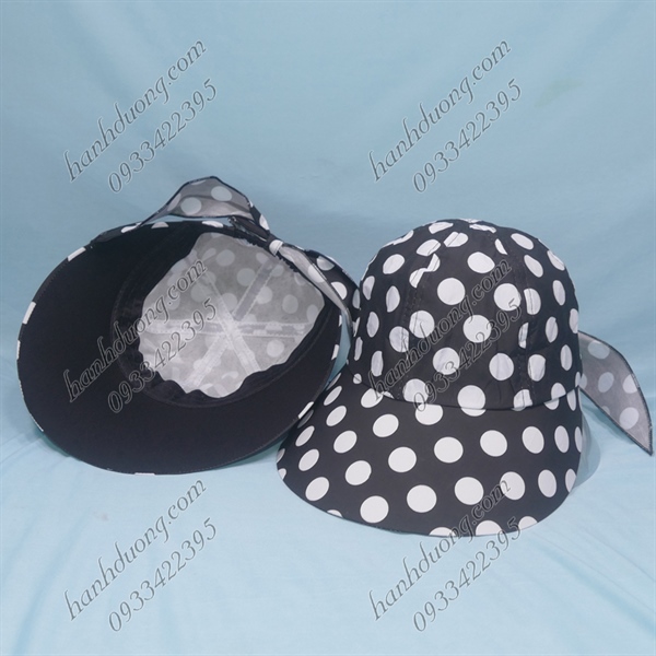 Nón chống nắng có nơ phía sau chất liệu vải cotton thoáng mát