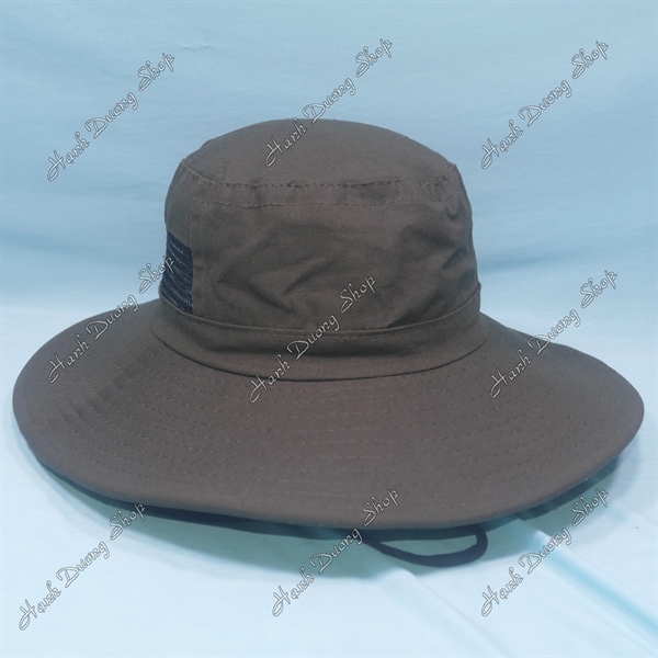 Nón tai bèo nam có lưới 2 bên hông vành rộng 9 cm trơn không thêu vòng đầu 57-58cm