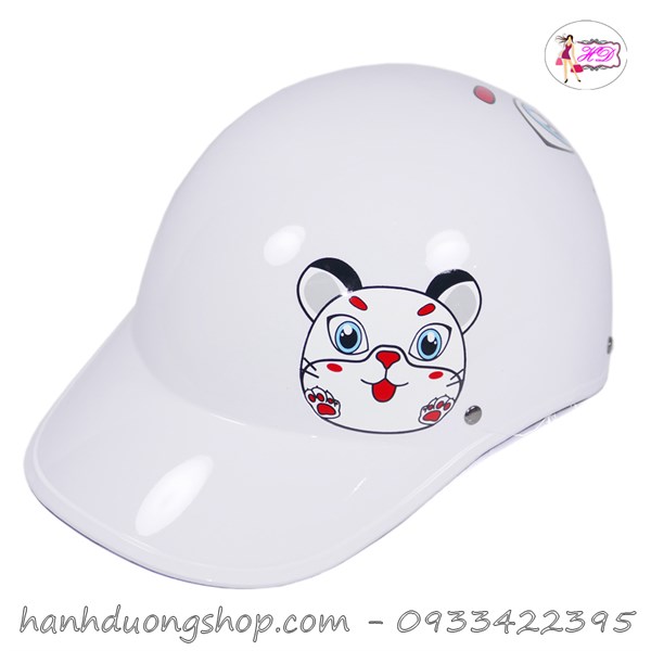Nón bảo hiểm kết nữ in con mèo có khoét đuôi (CME01)