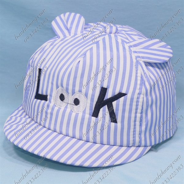 Nón kết trẻ em từ 1-2 tuổi vòng đầu 45-48cm thêu chữ Look có tai