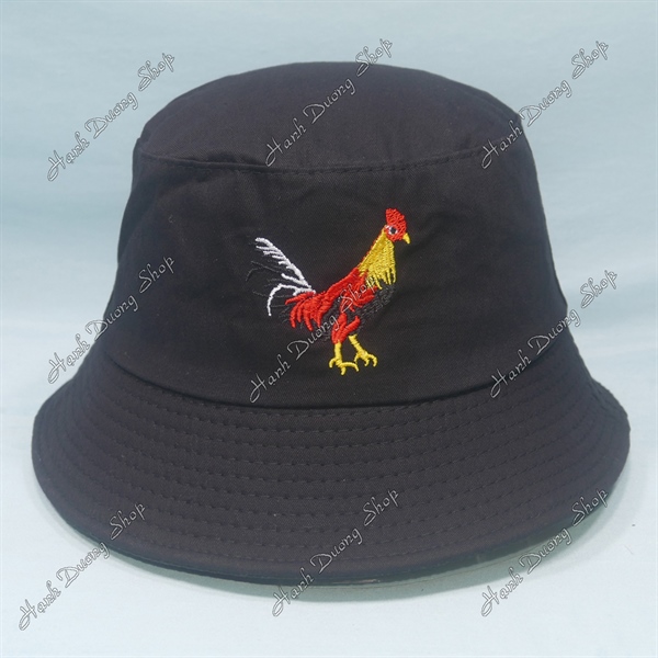 Nón bucket tai bèo thêu con gà trống ( NCGR01)