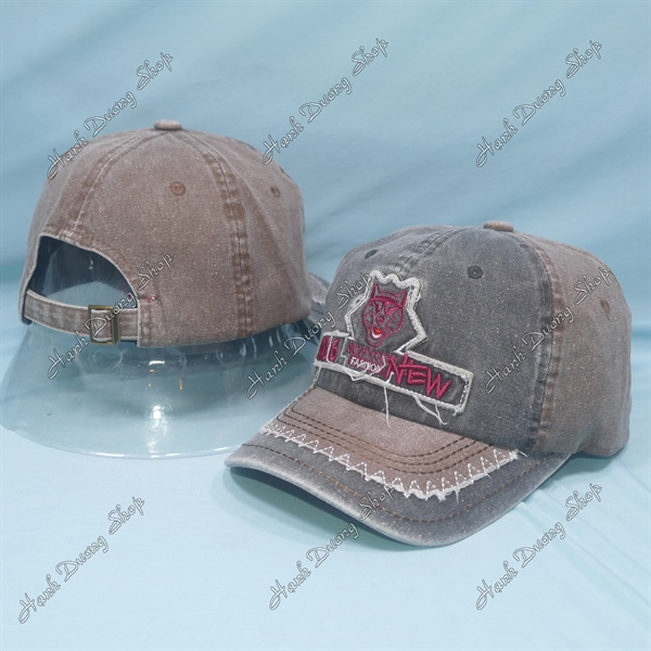 Nón kết thời trang, mũ lưỡi trai thêu chữ New York Fashion 1986 vải kaki oát có khóa tăng giảm size đầu từ 56-60cm